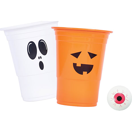 Halloween beerpongspil - hvid og orange