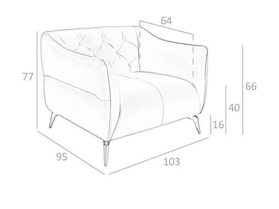 Fauteuil de cuir brun avec capitonné 5098 ANGEL CERDA