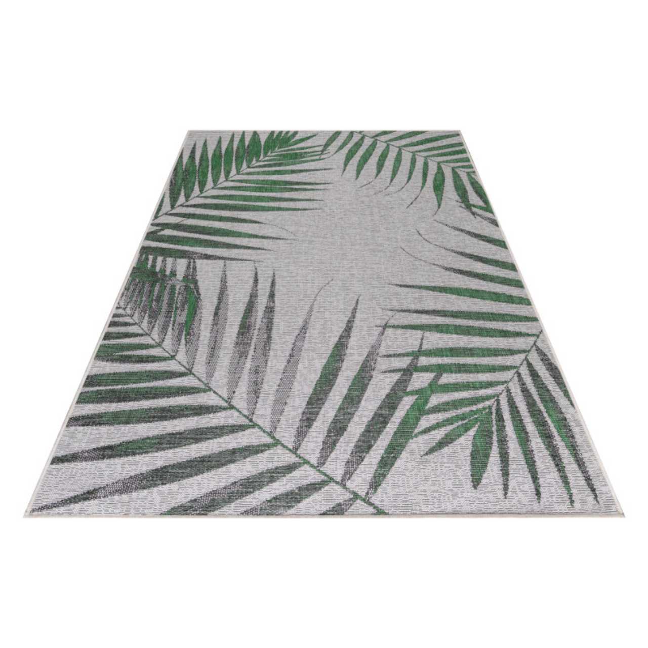 In Outdoor Teppich Beige, Vintage Design, Flachgewebe, Wetterfest
