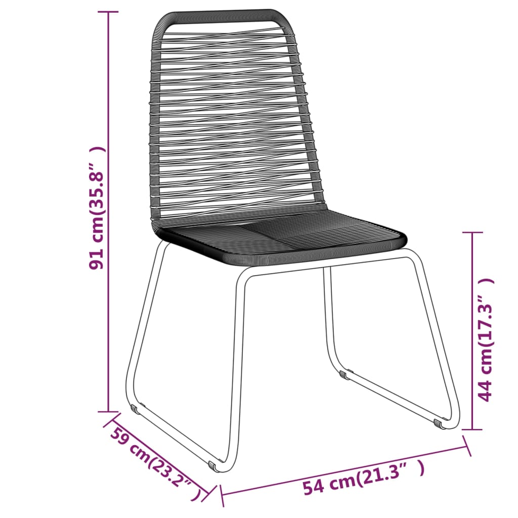 Ensemble de salle à manger de jardin meuble extérieur 7 pièces noir
