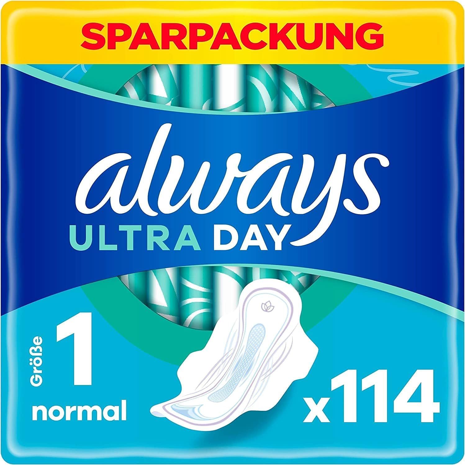 always Ultra Binde Normal mit Flügeln Monatspaket, 114 Binden (3 Packungen x 38 Stück)