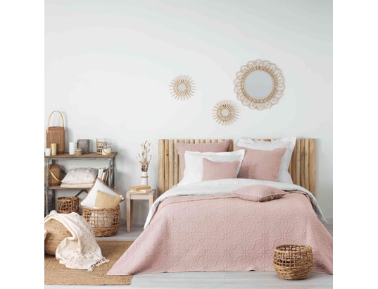 DOUCEUR D'INTERIEUR - Couvre-lit microfibre lavée matelassé florette 240x220 cm ro...