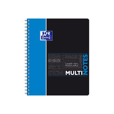 Oxford Etudiants - Cahier Multinotes A4+ (24 x 29,7 cm) - 160 pages - petits carreaux (5x5 mm) - avec 3 intercalaires repositionnables