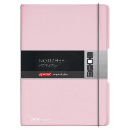 Herlitz Notizheft PP A4 Flex Pastell rose kariert