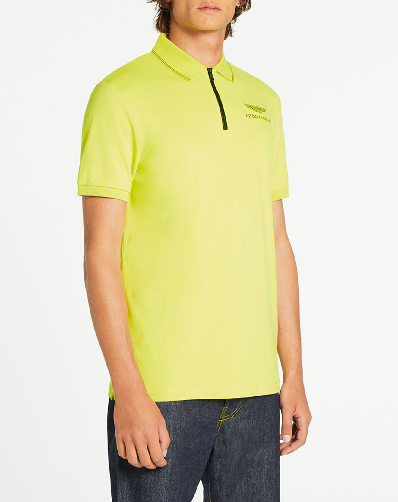 Hackett London Polo col zippé Aston Martin Racing jaune