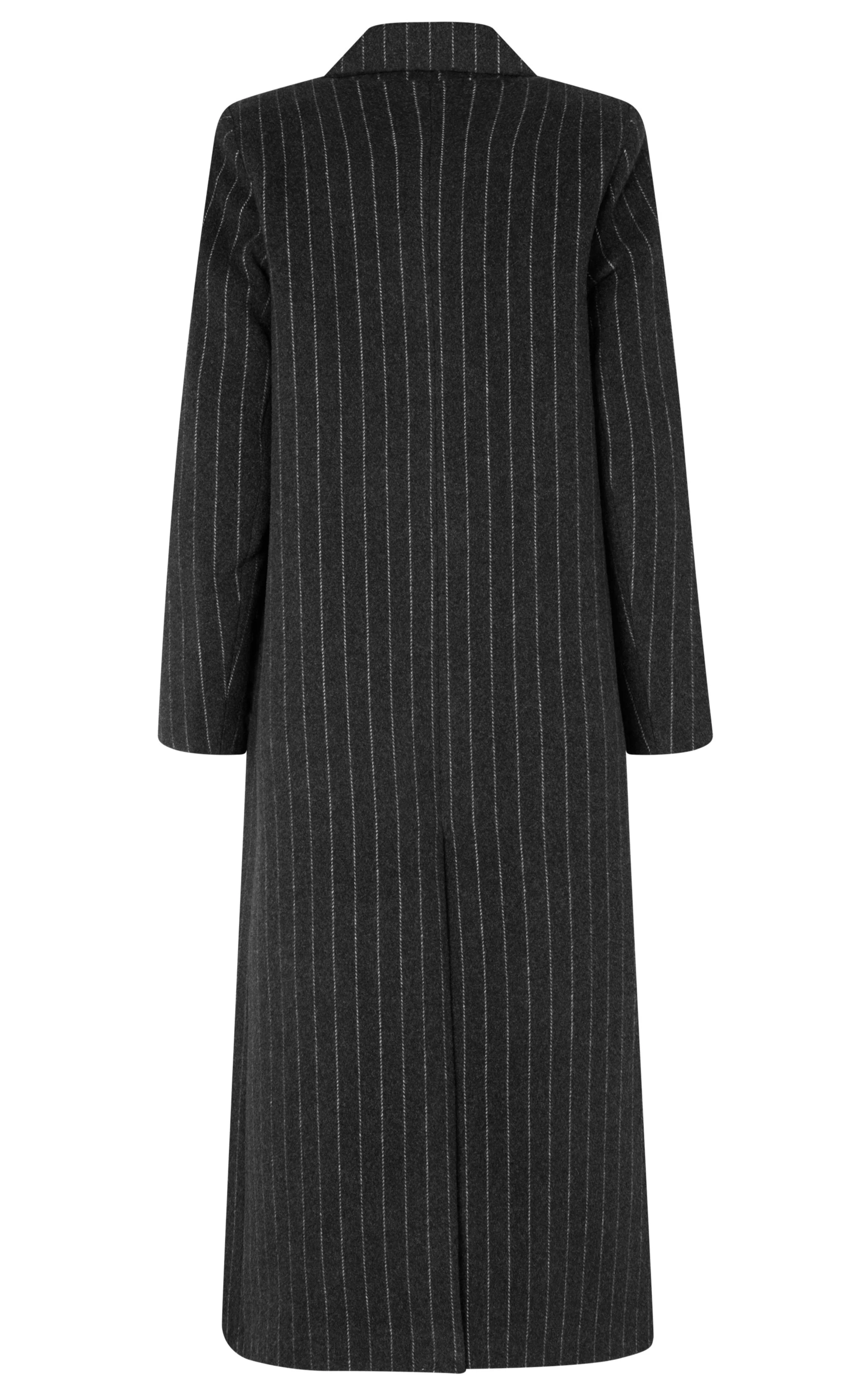 Samsøe Samsøe  Falcon 15597 uldfrakke - Dark Grey Pinstripe