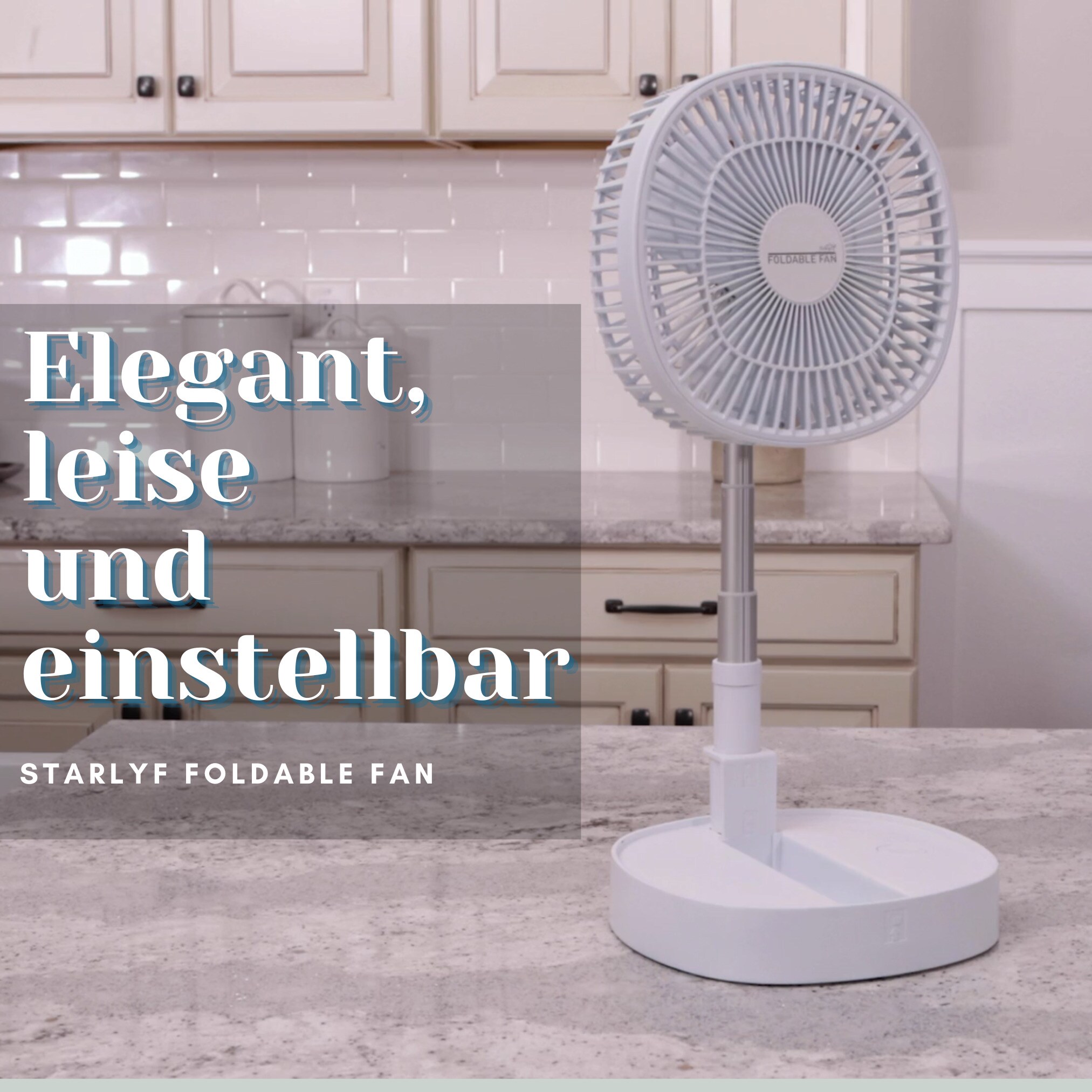 Starlyf® kabelloser klappbarer Akku Ventilator Foldable Fan