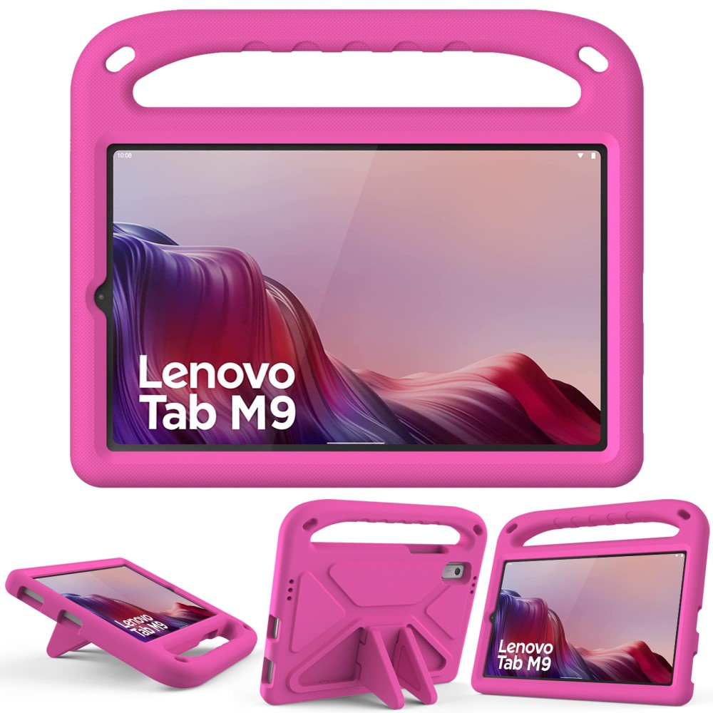 Lenovo Tab M9 Stossfeste Kinder Schaumstoff Hülle mit Griff   Kickstand - Pink