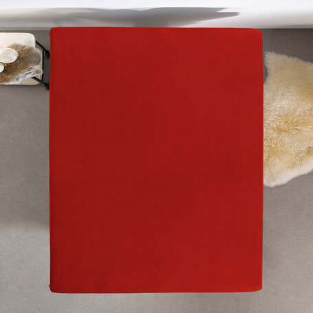 HC Dubbel Jersey Hoeslaken - Rood