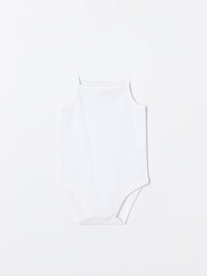 Conjunto de 3 bodies básicos com alças - Branco