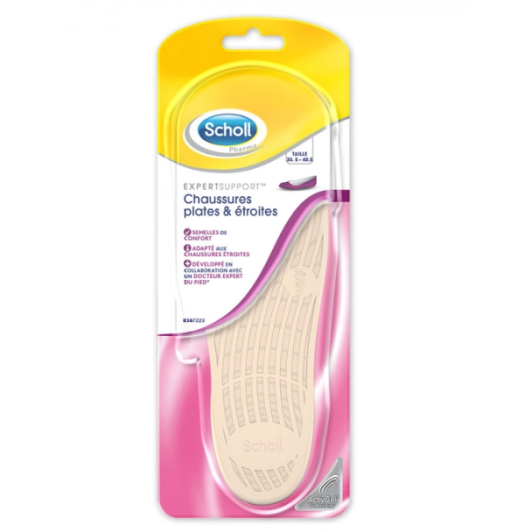 Semelles de confort pour chaussures plates et étroites Scholl