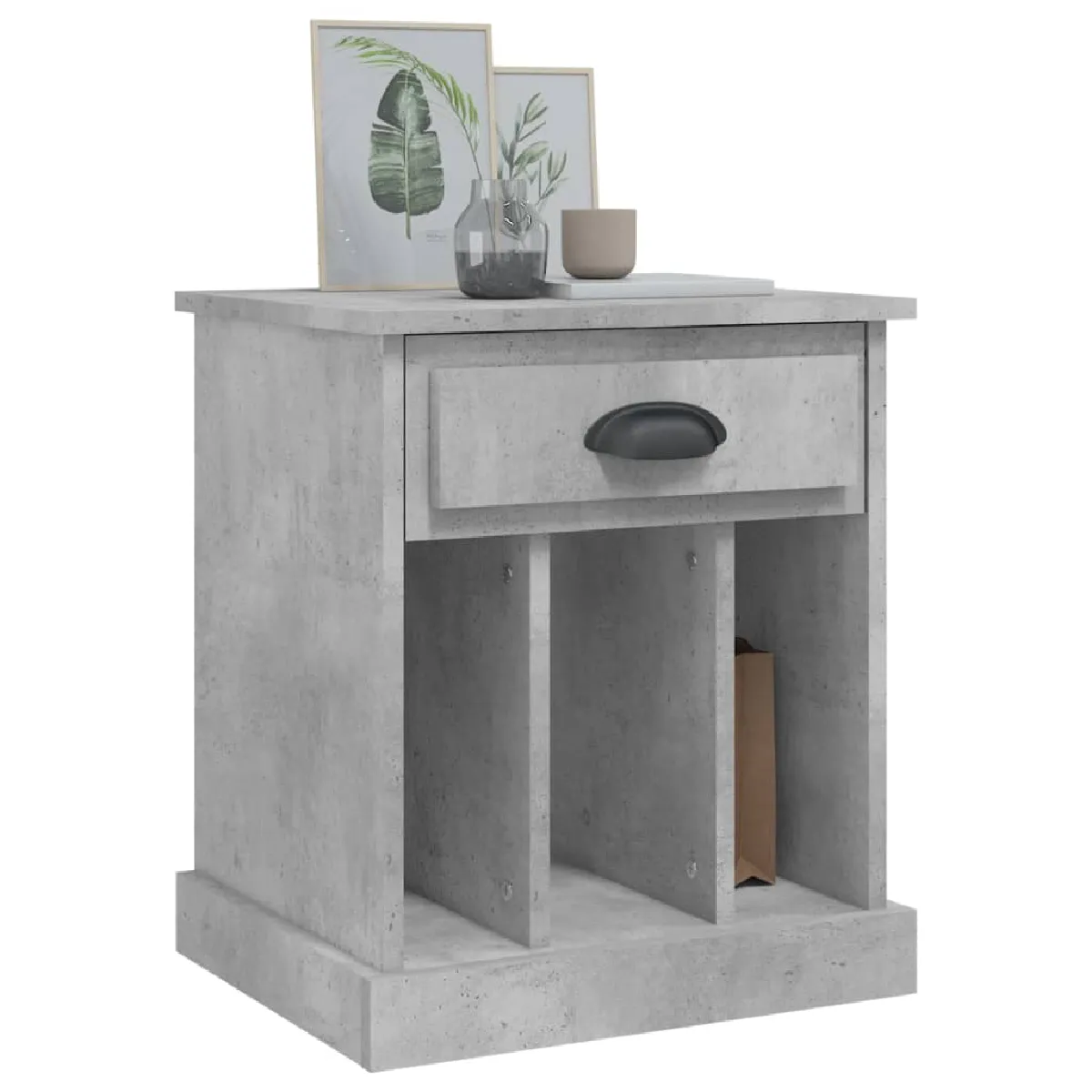 VidaXL Table de chevet Gris béton