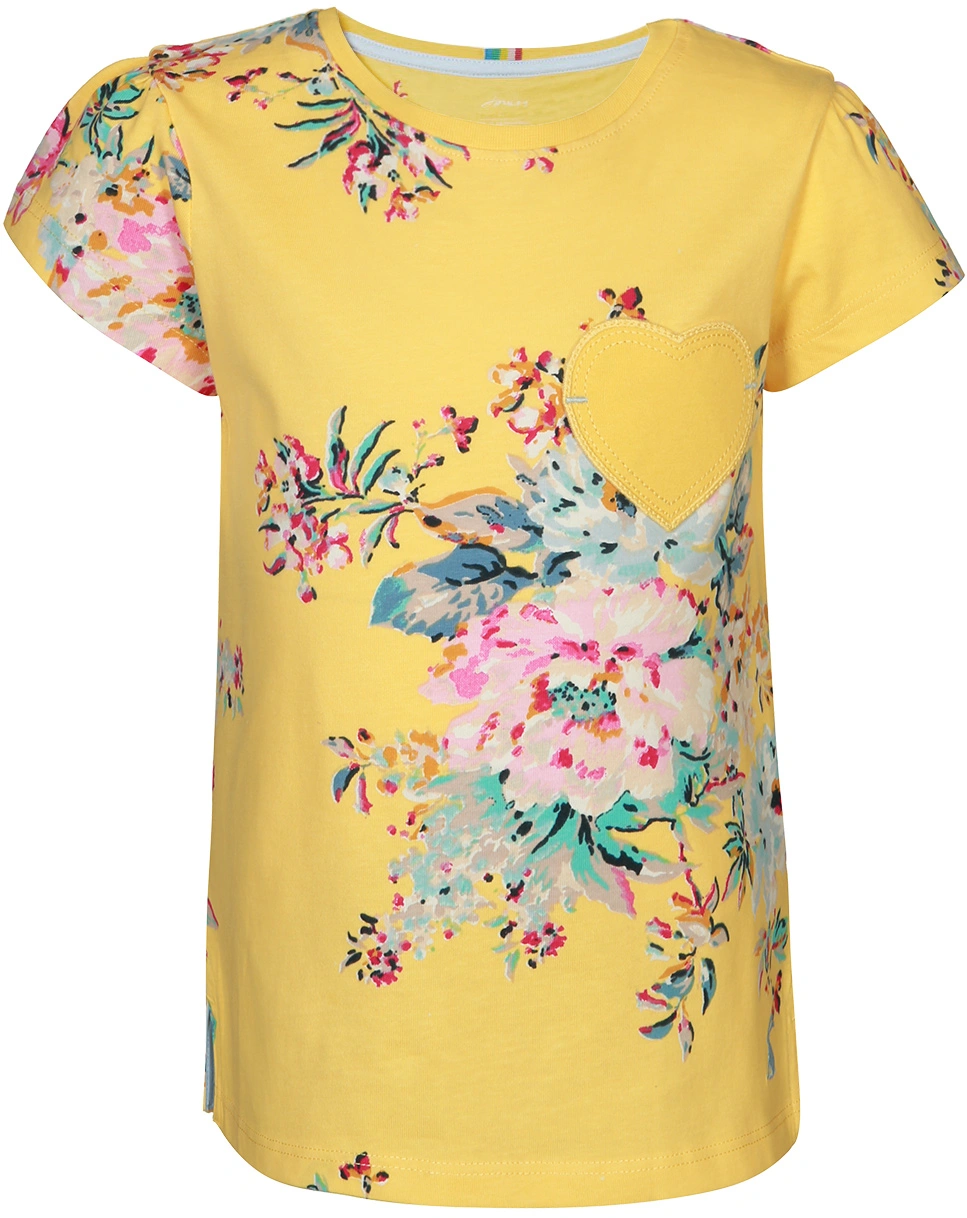 T-Shirt CASSIE - HEART FLRL in gelb