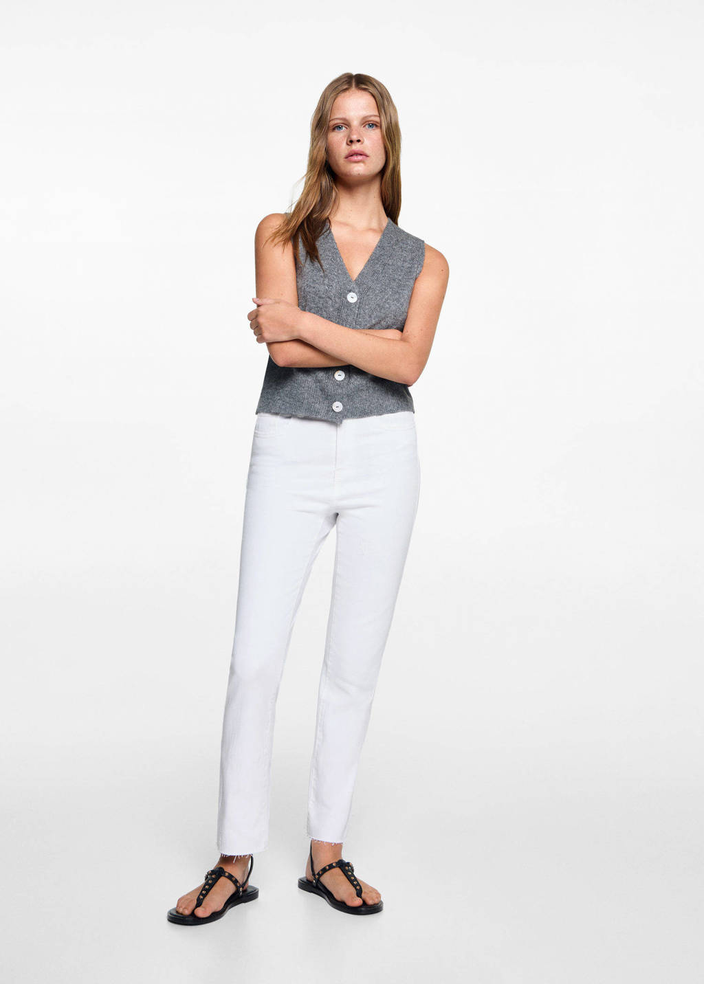 MANGO TEEN high waist skinny jeans wit