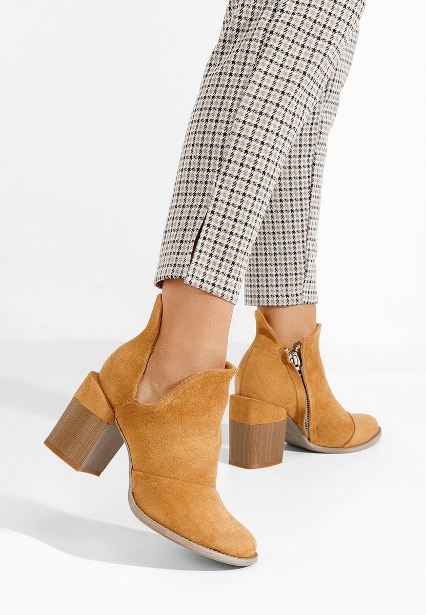 Bottines à gros talon chameau Odeisa