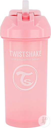 Twistshake Tasse À Paille 360ml Rose Pastel +6 Mois 1 Pièce