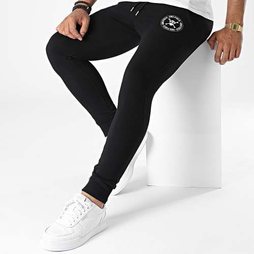 Pantalon Jogging Ecusson Noir Blanc