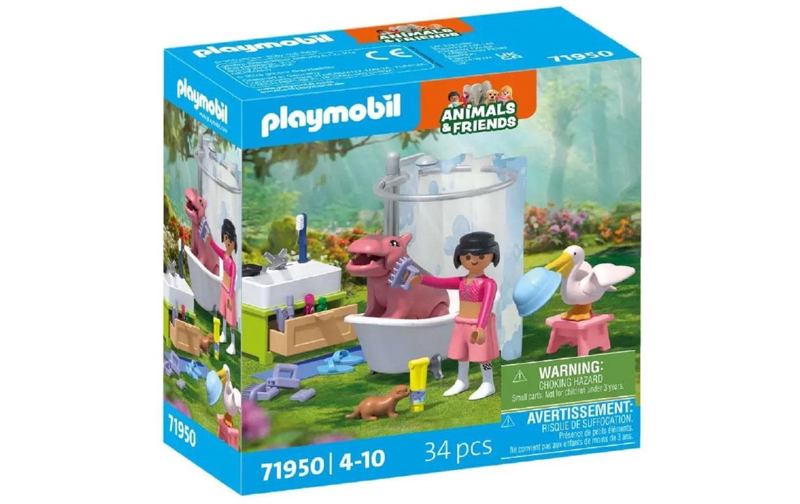 Playmobil® Konstruktions-Spielset »Animals & Friends Tierischer Badespass 71950«