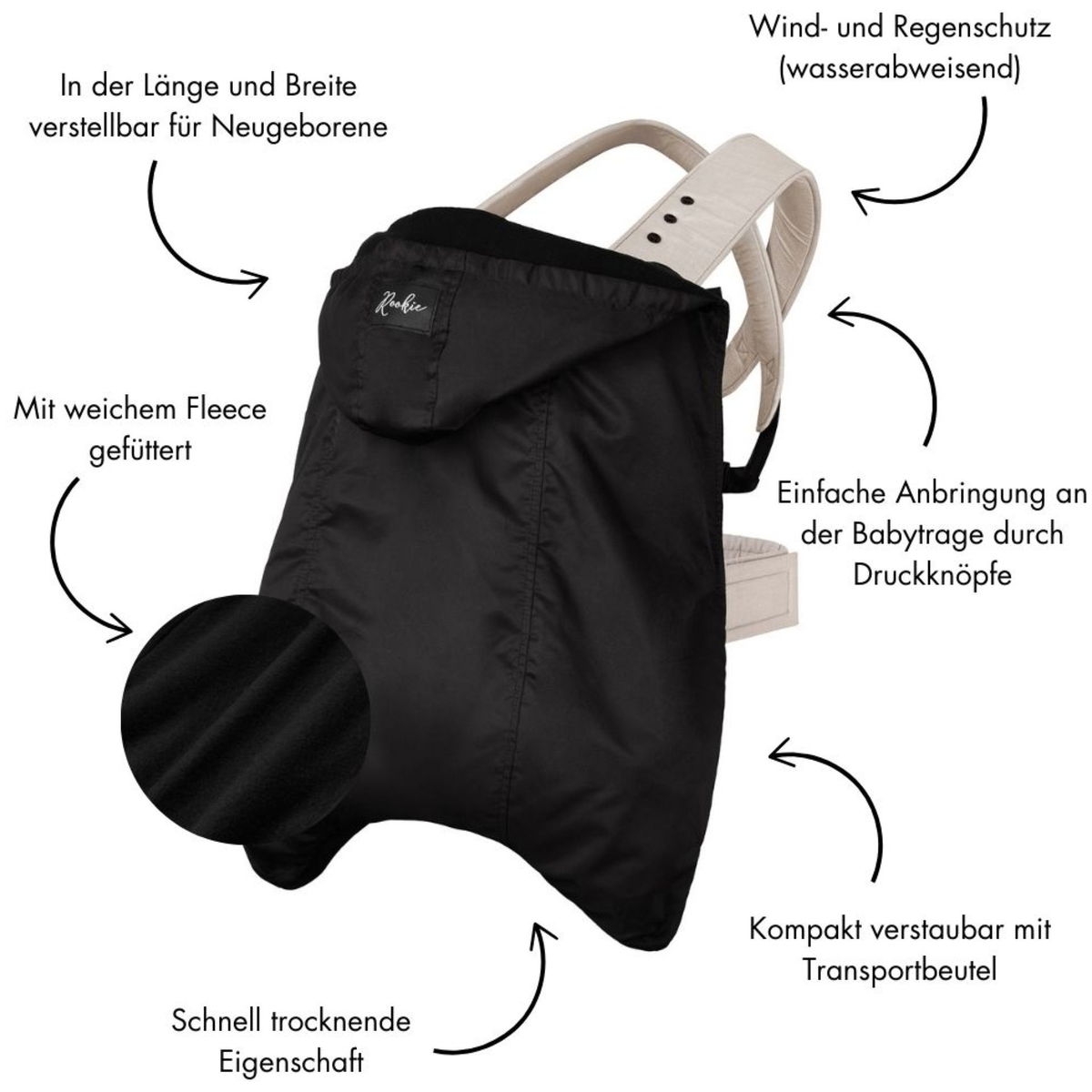 RookieRookie   Babytragen Wintercover black