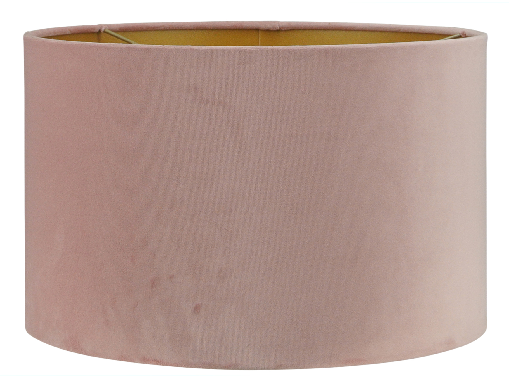 Lampenkap San Remo velours roze + gouden binnenkant 35x35x22 cm