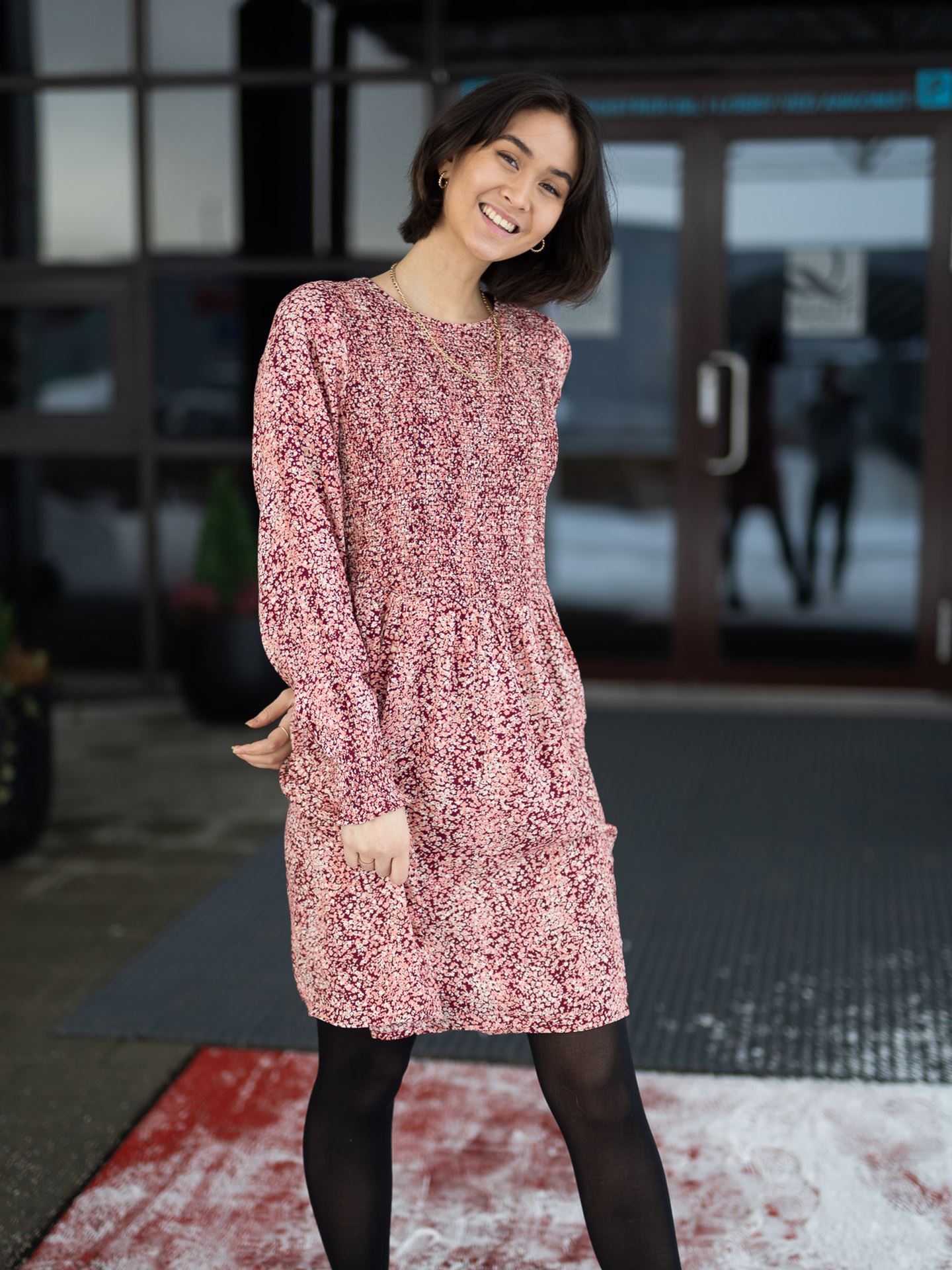Madelina Long Sleeve Dress All Over Print