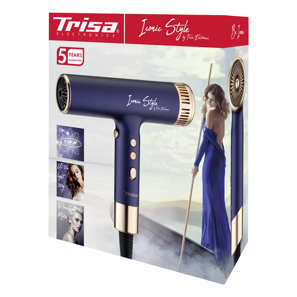 Haartrockner Trisa Iconic Style blau,gold