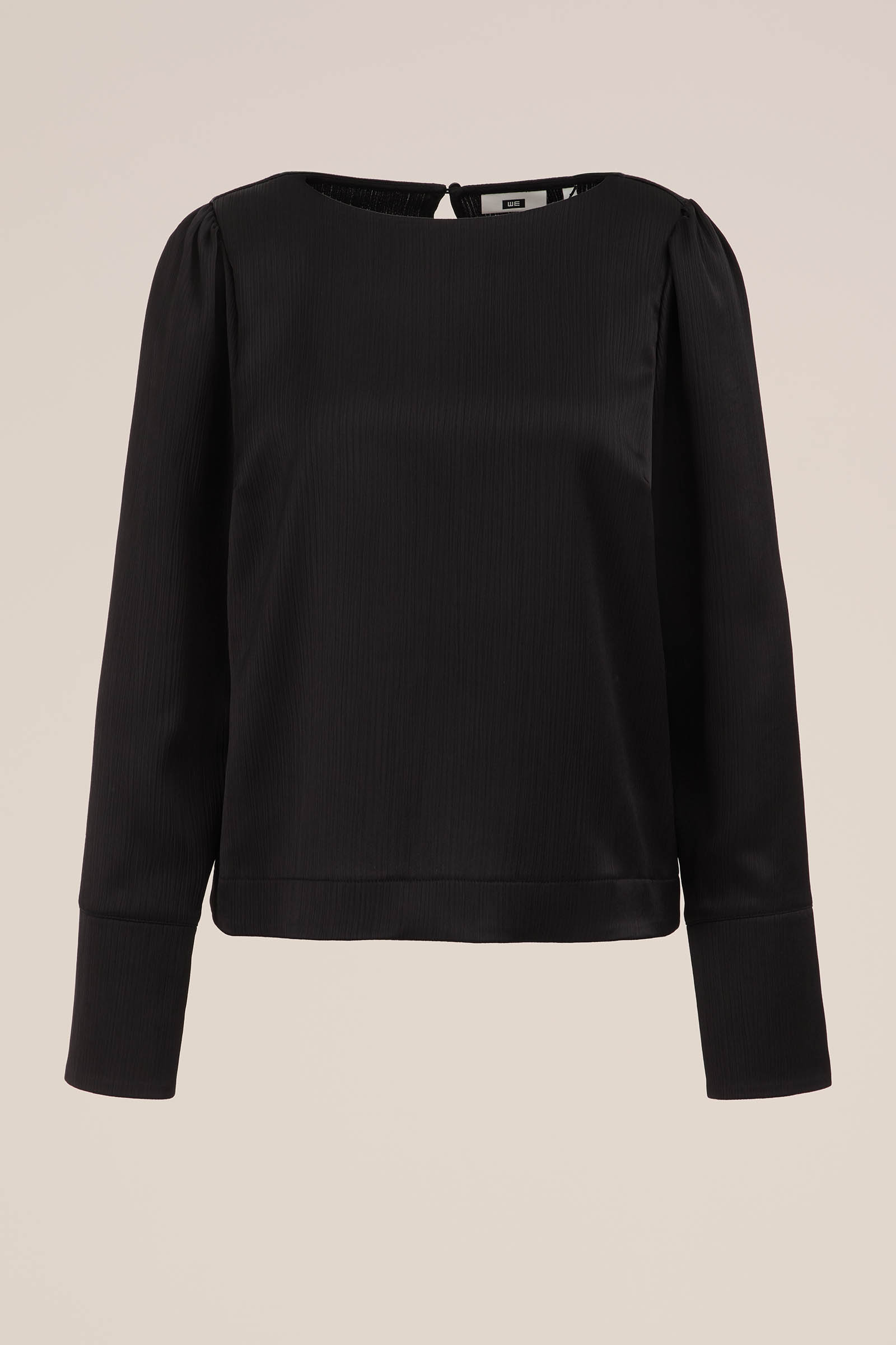 blouse met satijnen look WE Fashion Zwart