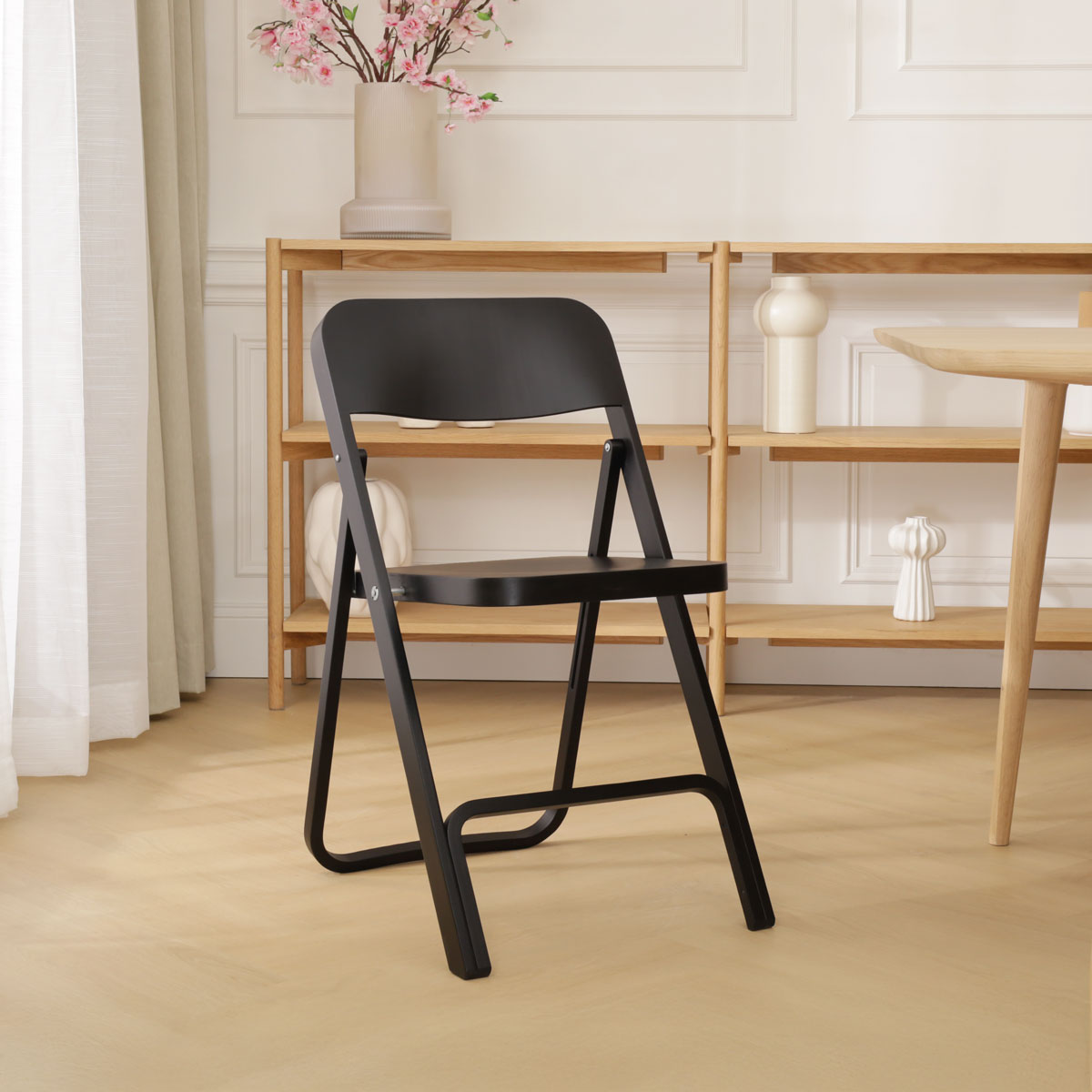 Houten klapstoel Flip - zwart