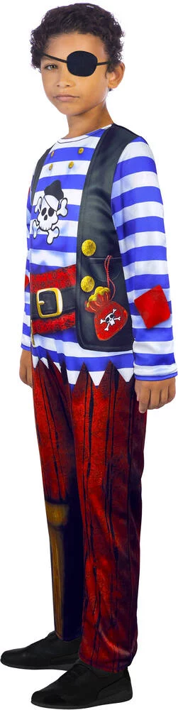 DEGUISEMENT REVERSIBLE SUPER-HEROS - PIRATE TAILLE 5-7 ANS