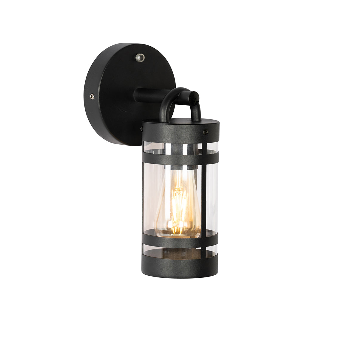 QAZQA Buiten wandlamp zwart IP44 met schemersensor - Ruben