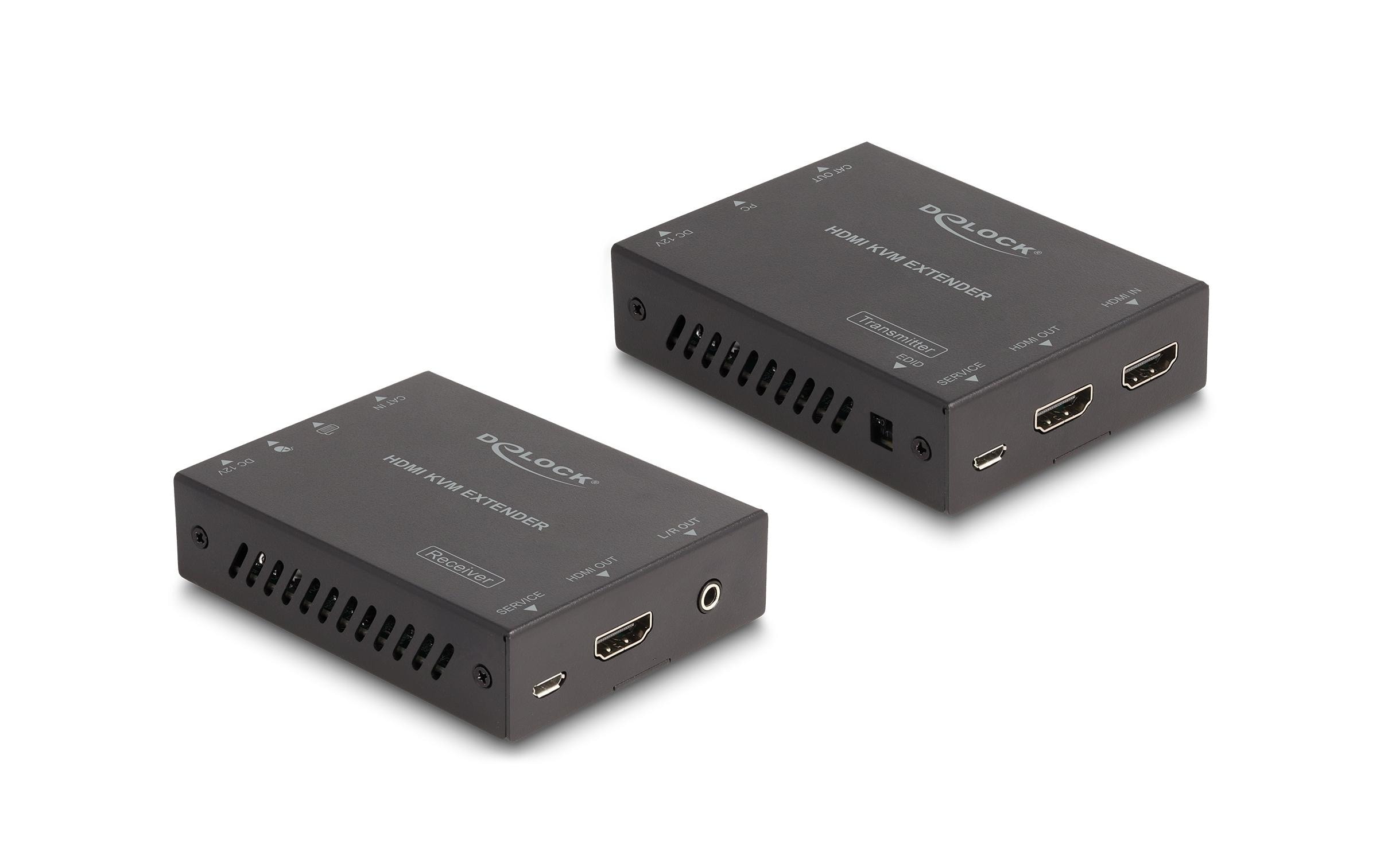 Extender Set über Cat.6 Kabel 4K 60 Hz 70 m<br>Delock HDMI KVM Extender Set über Cat.6 Kabel 4K 60 Hz 70 m