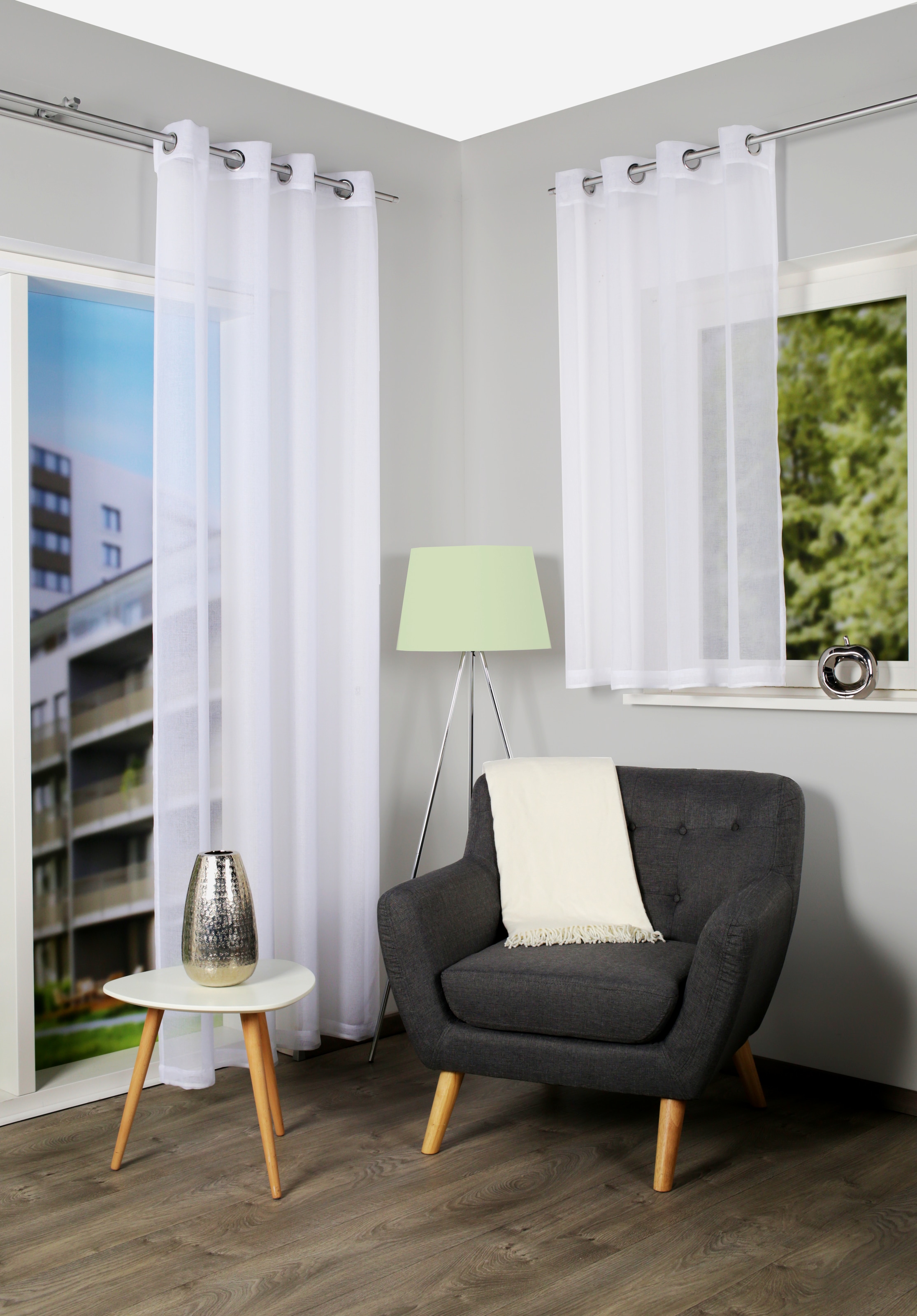 HOME WOHNIDEEN Gardine »DOLLY« Ösen 2 Stk. tlg. transparent