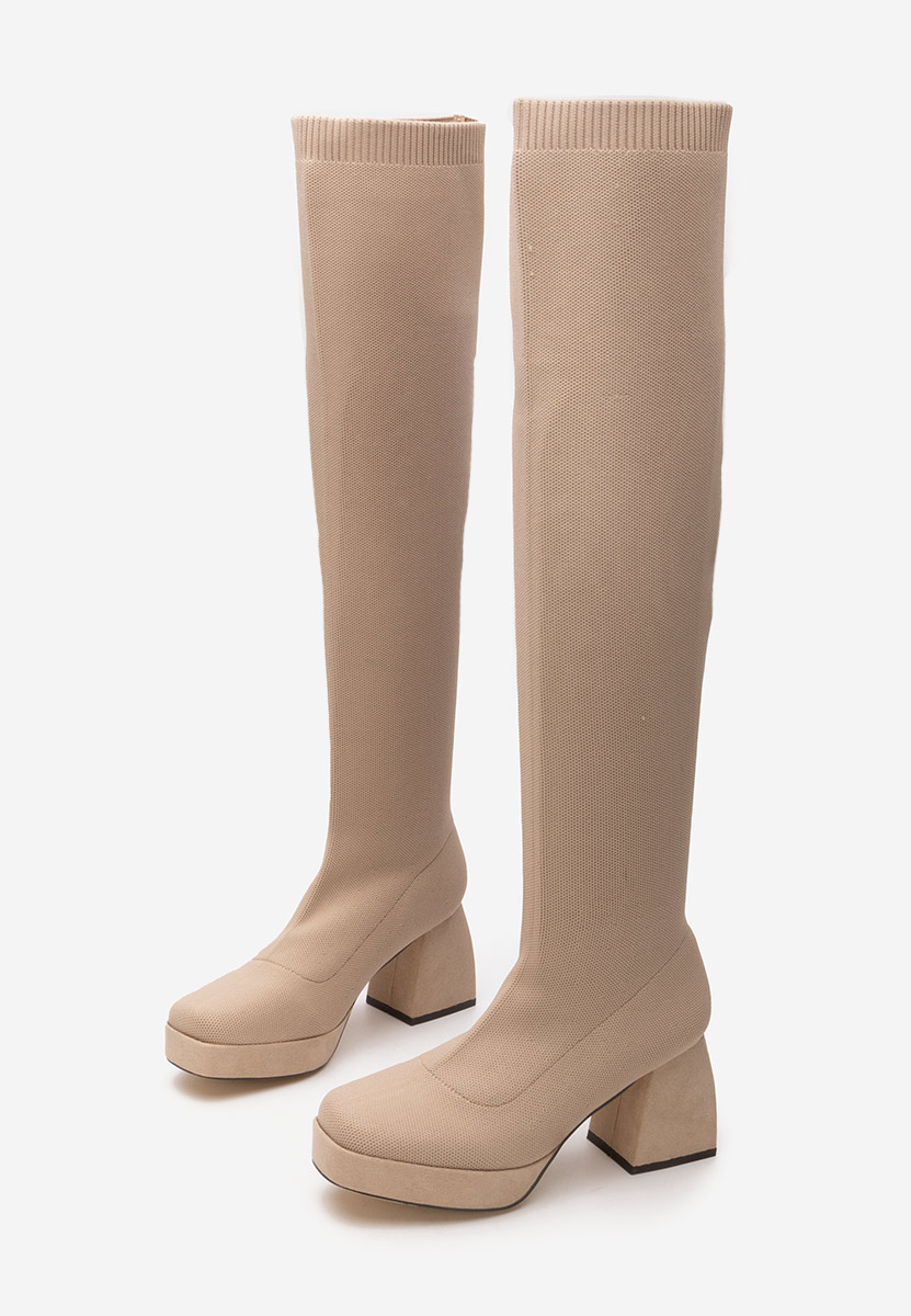 Bottes longues femme beige Brena