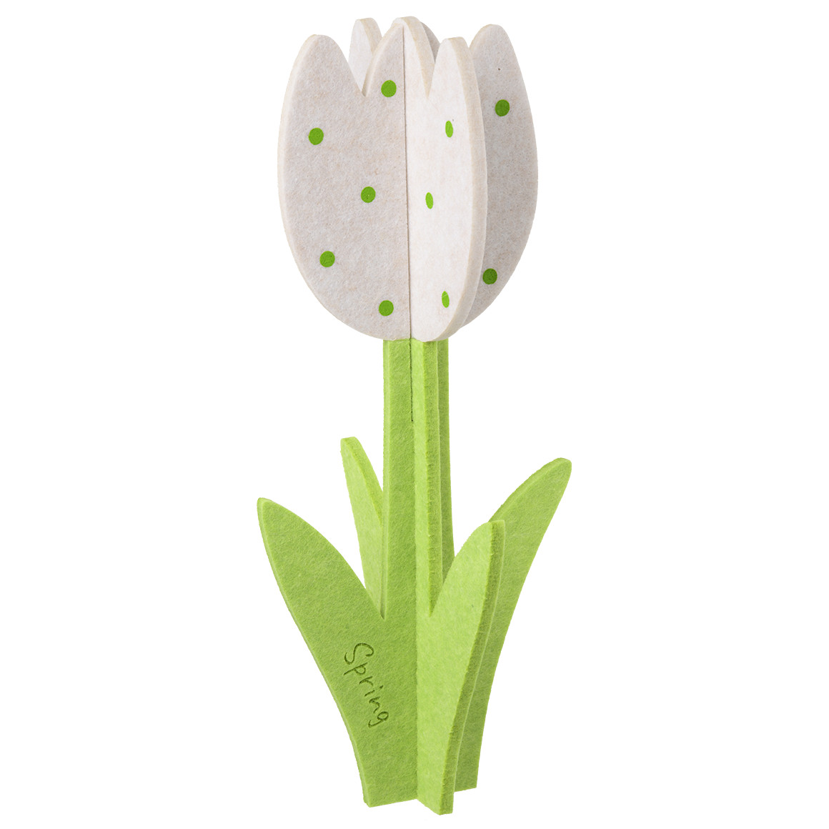 My Home Große Deko-Figur Tulpe aus Filz weiss / hellgrün