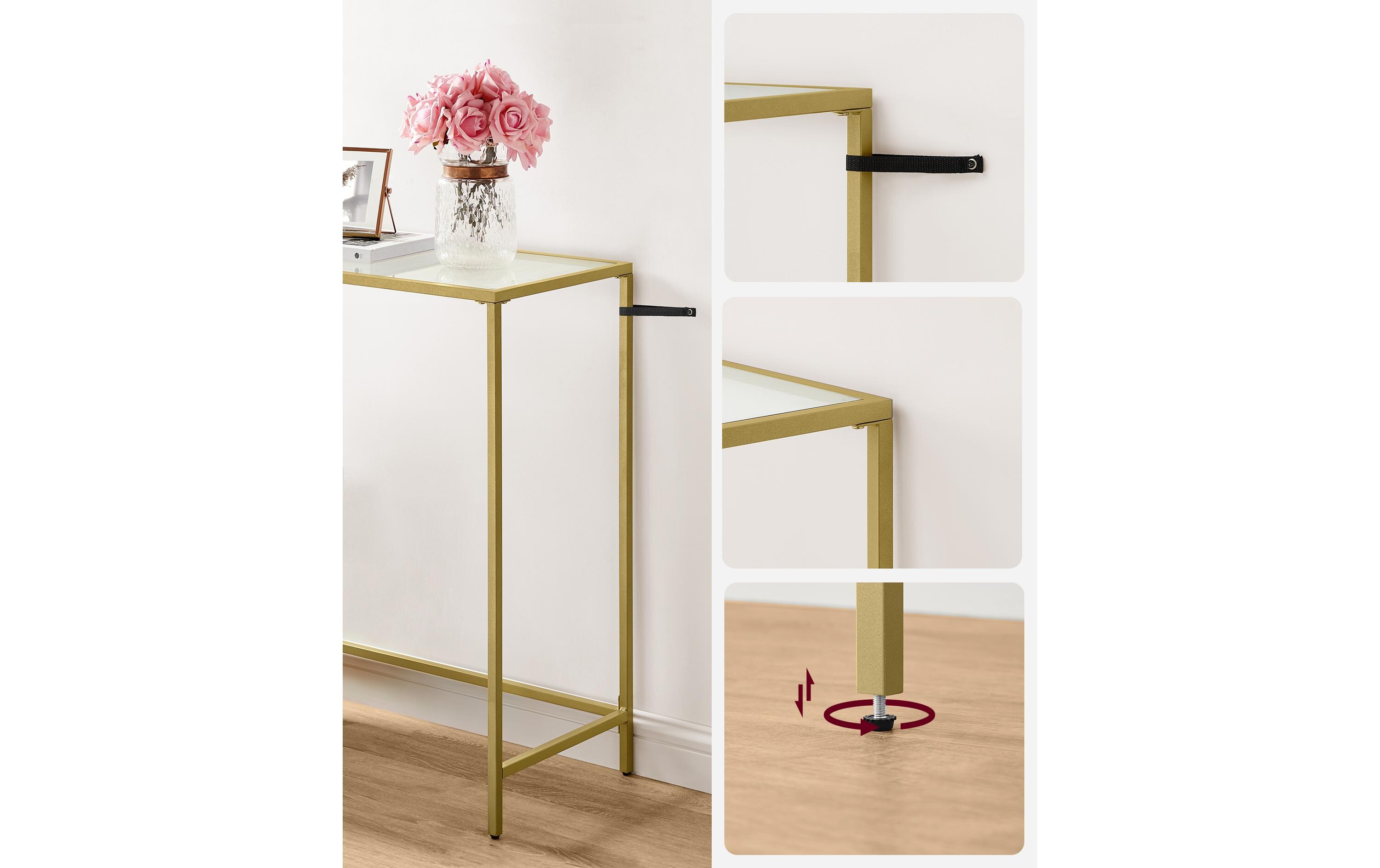 Konsolentisch 80 cm x 100 cm, GoldBeistelltisch