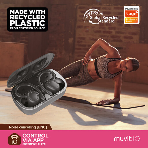 Fones de ouvido esportivos sem fio Muvit Io Smart True Wireless Enc