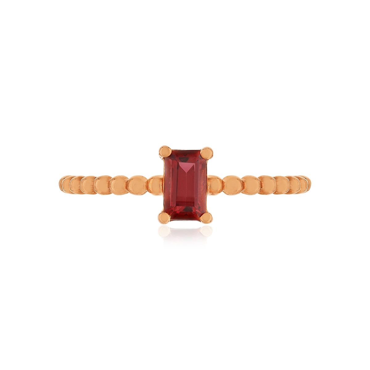 Bague or 375 rose grenat rhodolite