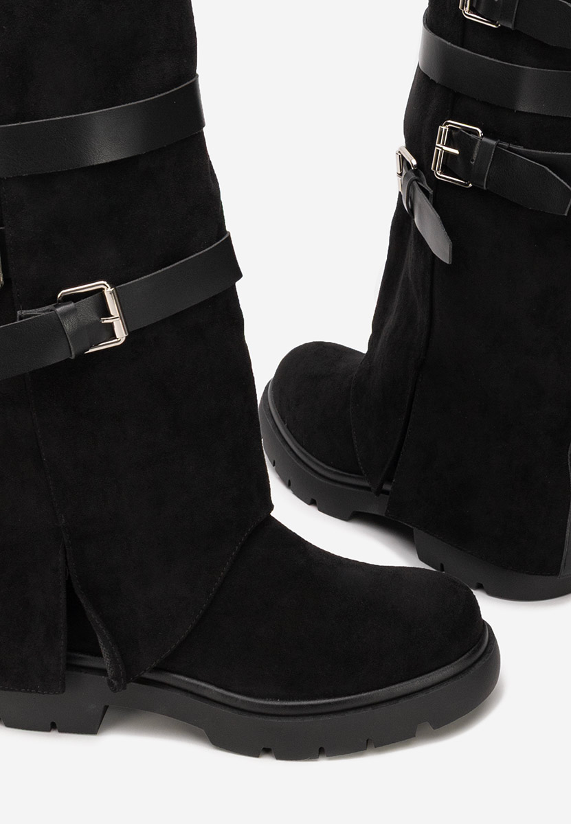 Bottes plates femme noires Rovira