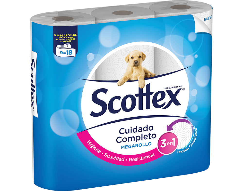 PAPEL HIGIÉNICO SCOTTEX MEGAROLO 9R=18R