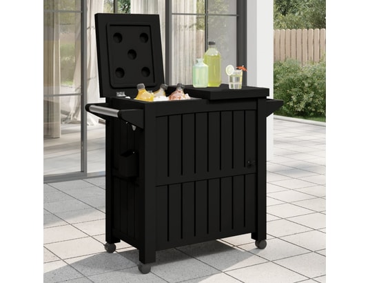 VIDAXL - Chariot de service 3 en 1 noir polypropylène