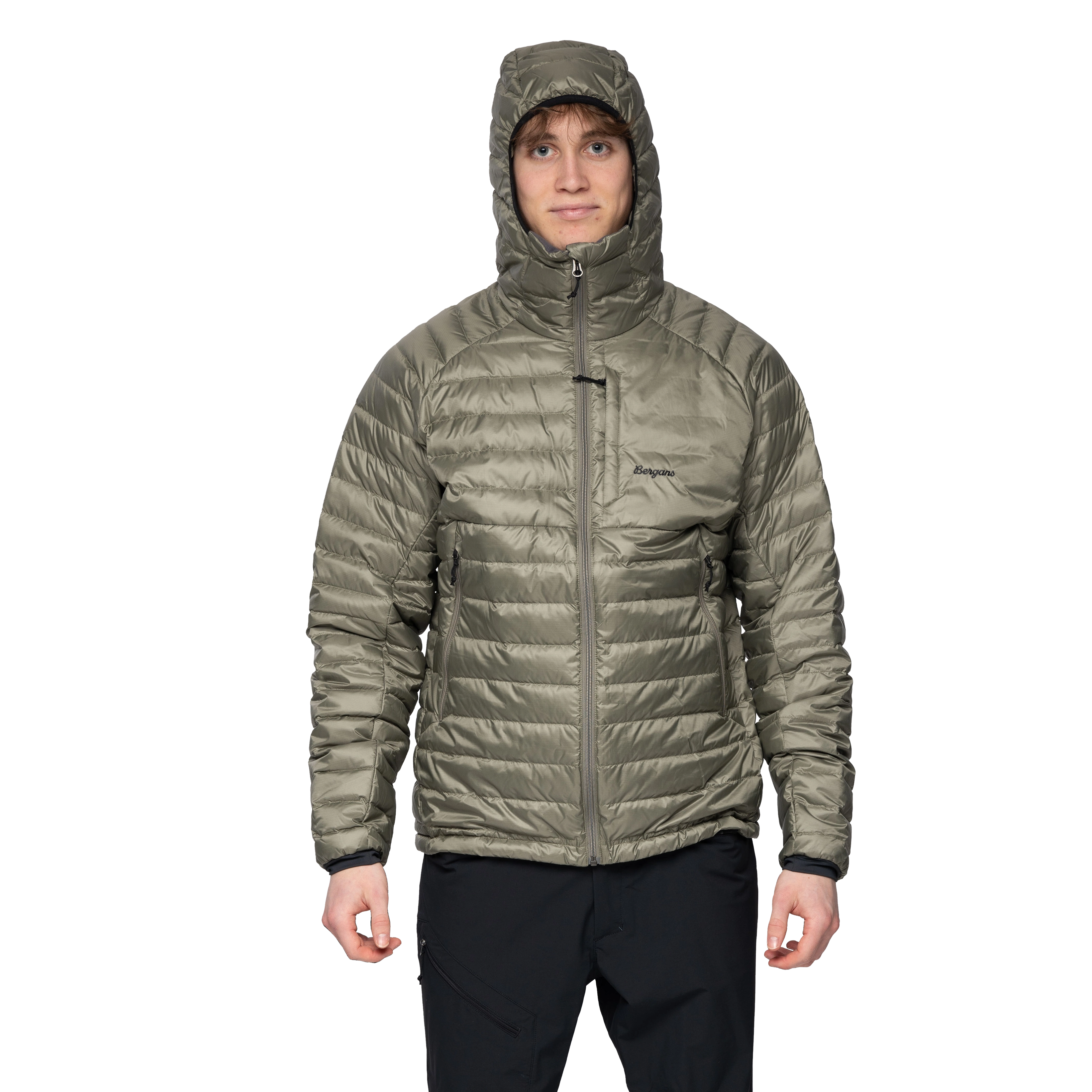 Vaagaa Light Down Jacket Hood Men Green Mud