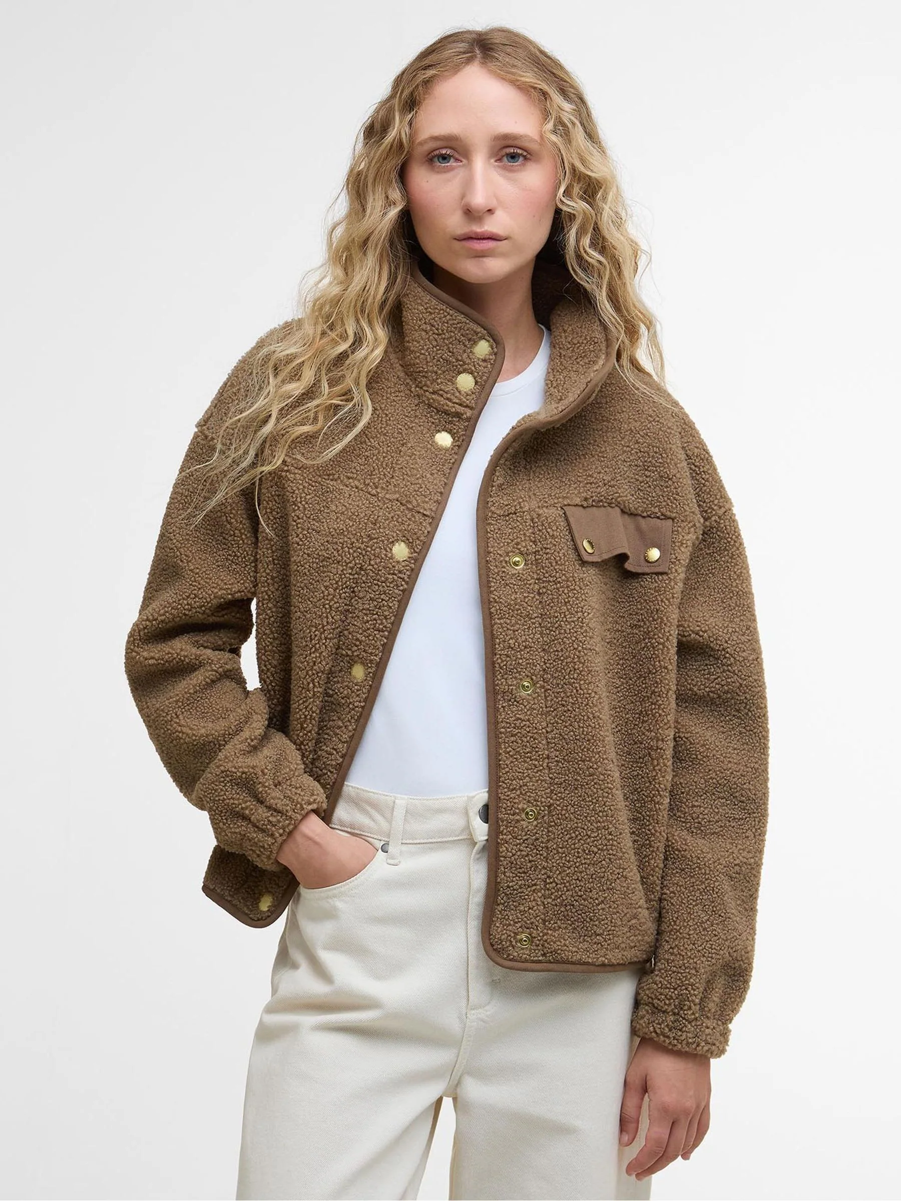 Bruin in legerlook - Barbour® Mabel fleece jack