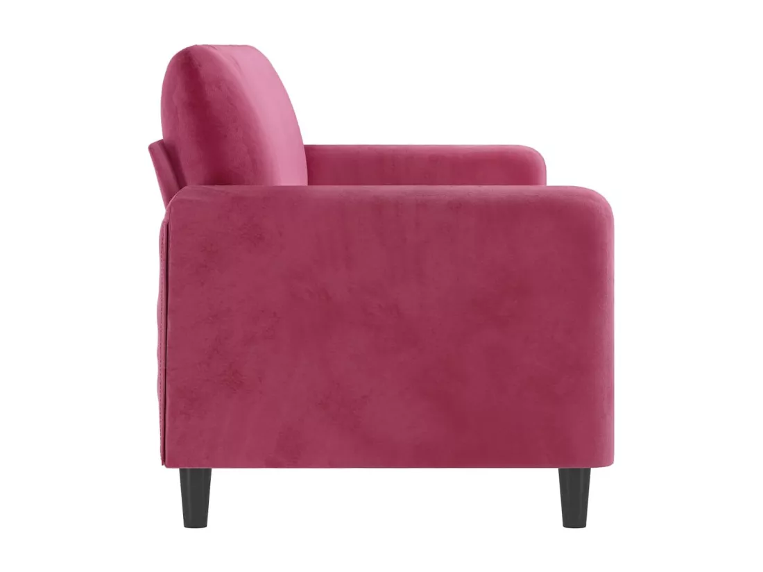 Canapé à 3 places Rouge bordeaux 180 cm Velours
