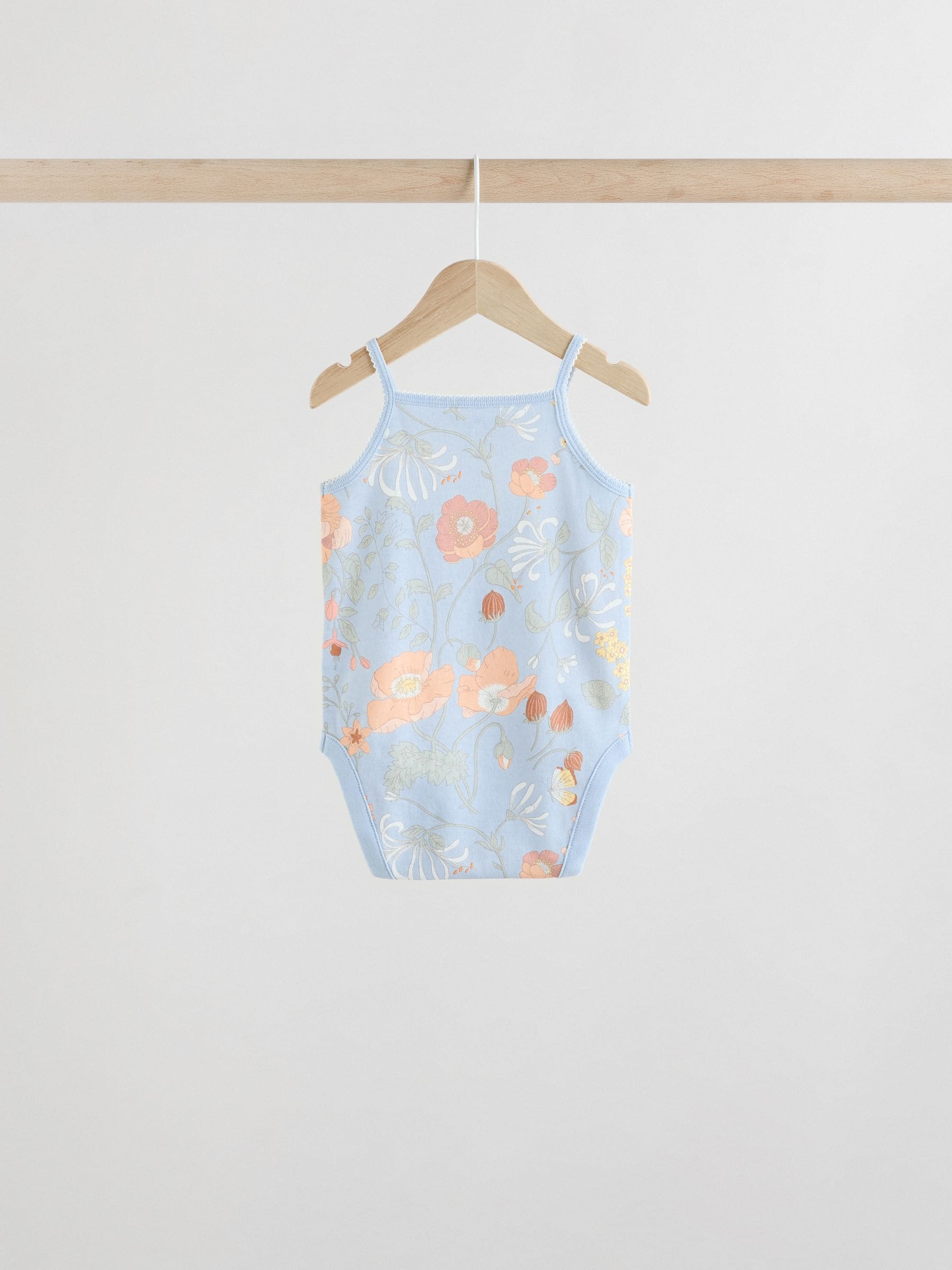 Zwart bloemenprint - Set van 5 katoenen hemdrompertjes voor baby's