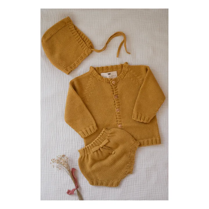 Rose in April Cardigan en tricot Gaby | Jaune moutarde