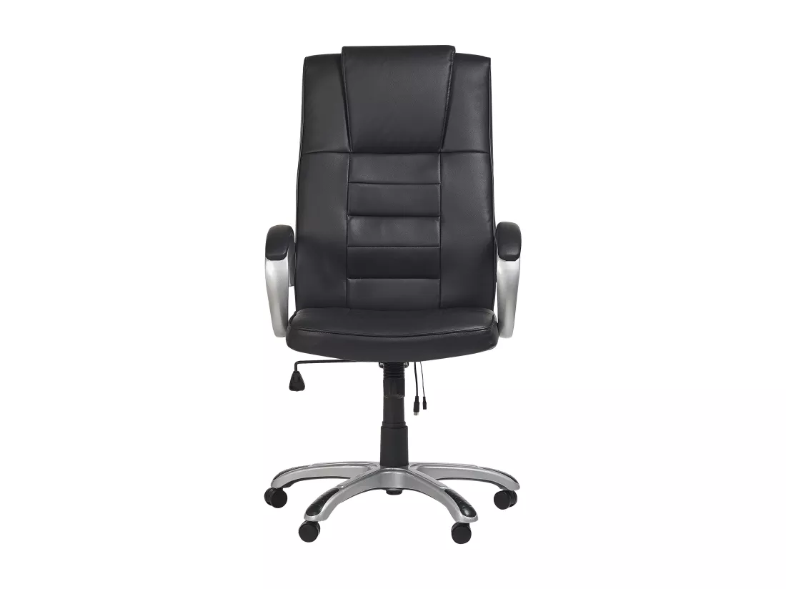 Fauteuil massant avec fonction chauffante GRANDEUR Cuir PU Noir