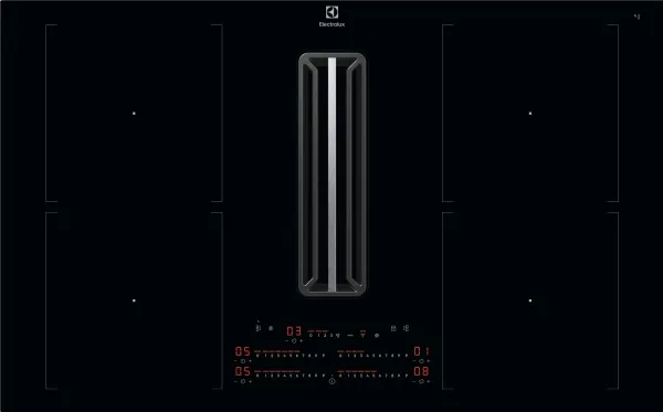 Electrolux Serie 800 FLEX HHOB870S - Induktions kogeplade - 4 plader - Niche - bredde: 78 cm - dybde: 49 cm - Klasse A  - rammeløs med nedtræksudstødning (ekstraktion og recirkulation)