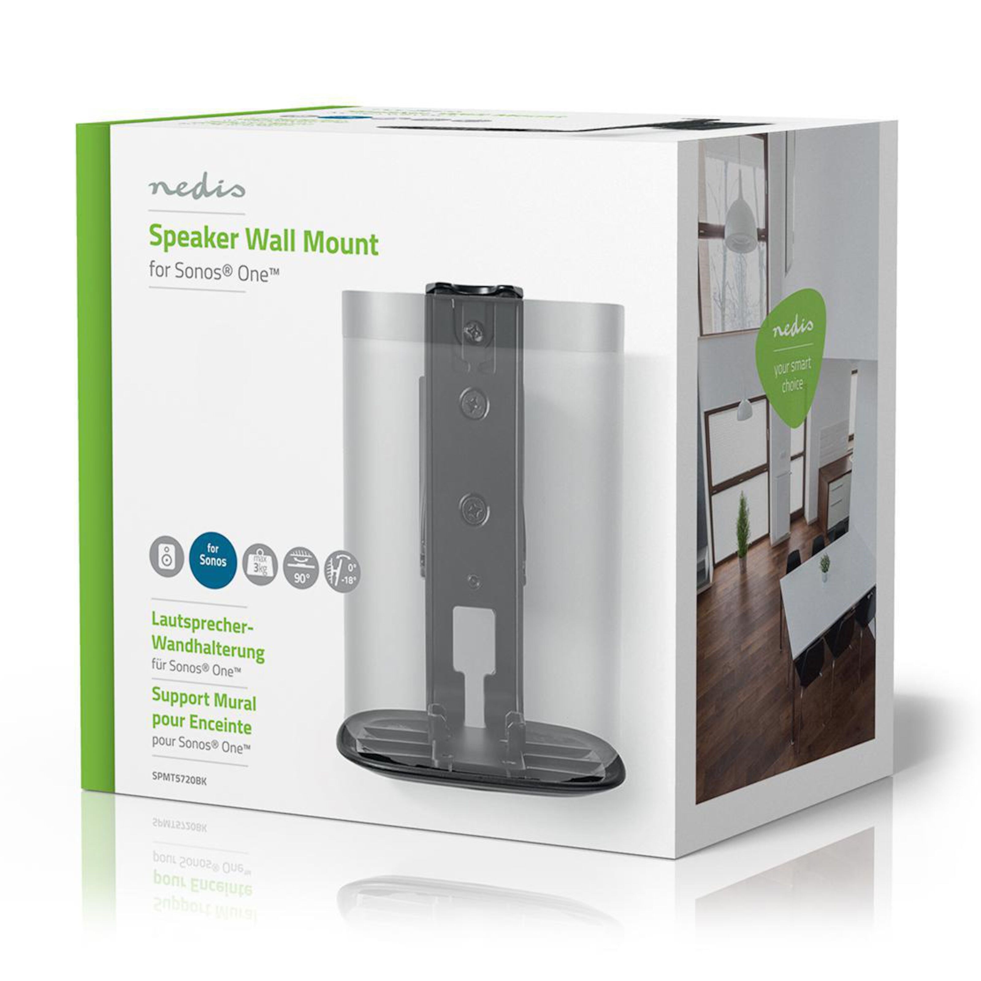 Flexson Veggfeste for Sonos One Svart