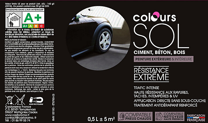 Peinture extérieure sol Colours Premium blanc satin 0,5L