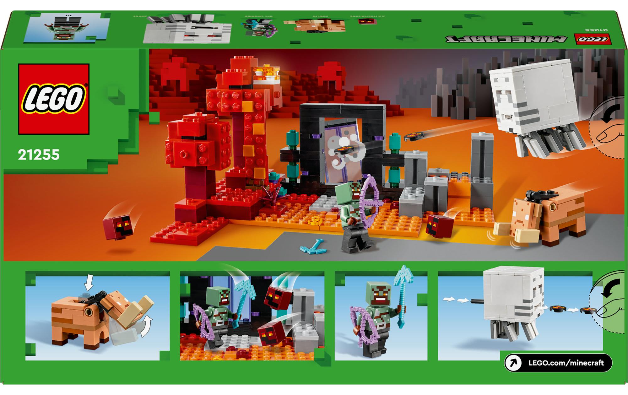 Minecraft Hinterhalt am Netherportal 21255Cooles Spielset für Gamer mit legendären Kreaturen für Rollenspiele und Duelle
